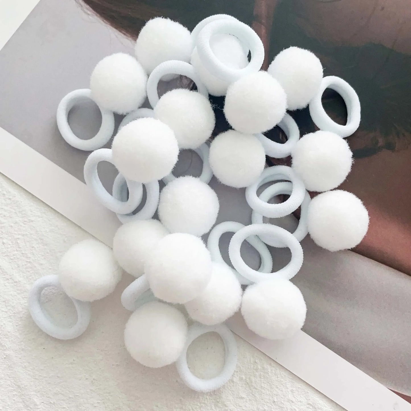 10-30Pcs Kids Elastic Hair Bands Girls Plush Ball Rubber Band For Children Sweets Scrunchie Hair Ties Clip Baby Hair Accessories
