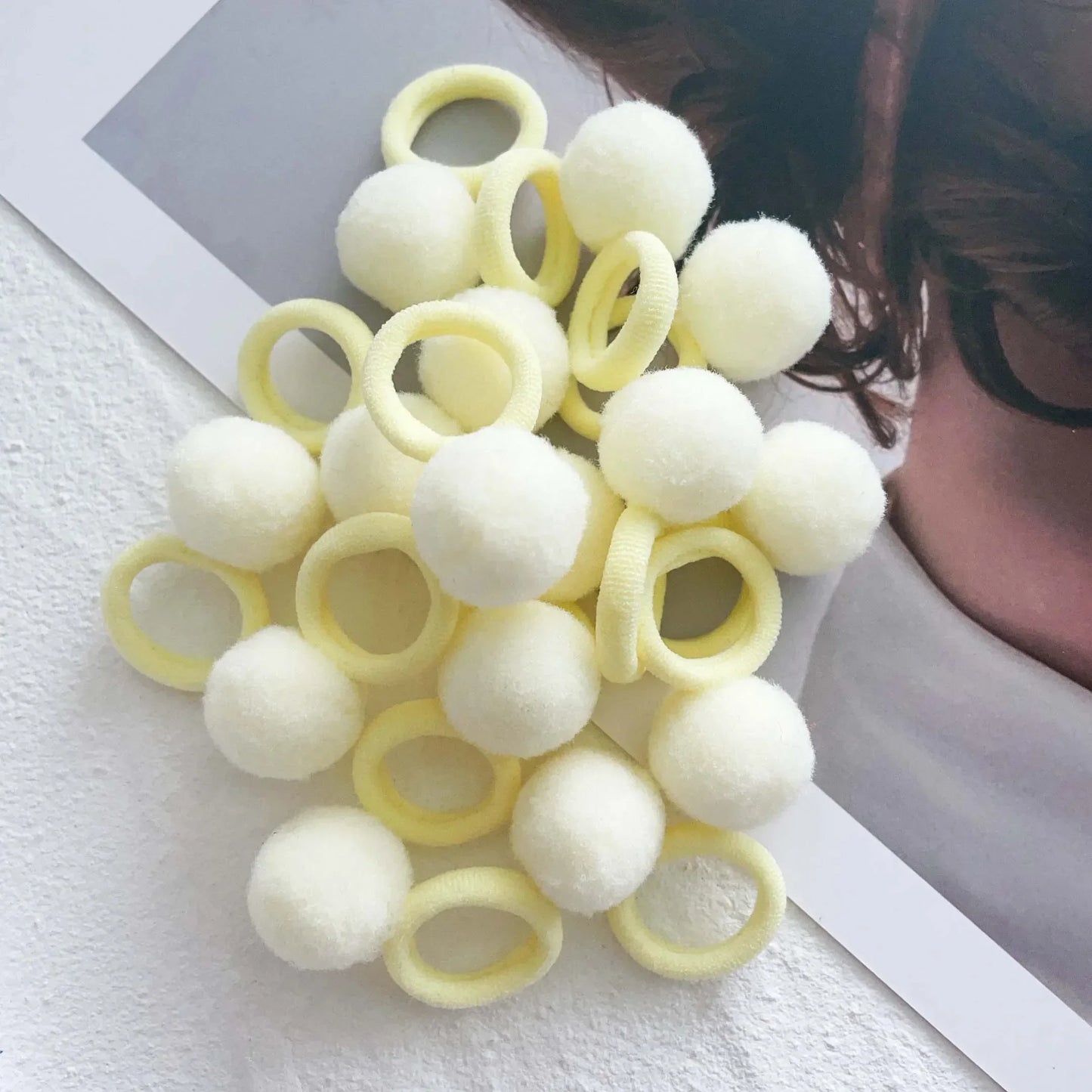 10-30Pcs Kids Elastic Hair Bands Girls Plush Ball Rubber Band For Children Sweets Scrunchie Hair Ties Clip Baby Hair Accessories