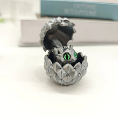 3D Printed Toys Artistic Dragon Egg Statue Small Hatching Dragon Figure Modern Home Decoration Miniature Desk Decor