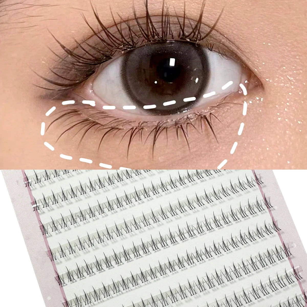 10Rows Under Eyelashes Extension Personal EyeLash Professional Makeup Individual Cluster Grafting Fake Lashes False Eyelashes