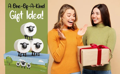 1/3PCS Funny Sheep Toilet Paper Holder 3D Printed Black Loo Roll Stand - Free Standing Bathroom Decor Humorous Gift for Home