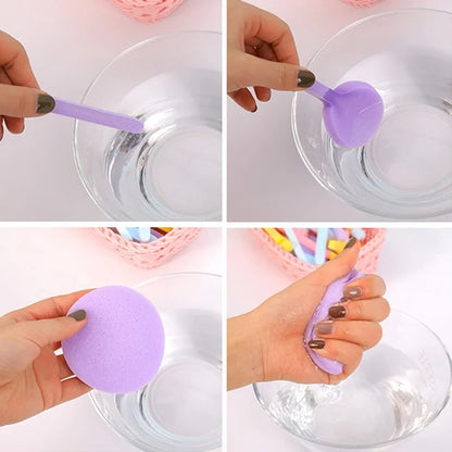 Compress Face Wash Puff with Storage Box Facial Cleansing Sponge for Makeup Remover Round Face Wash Sponge Skincare Beauty Tool