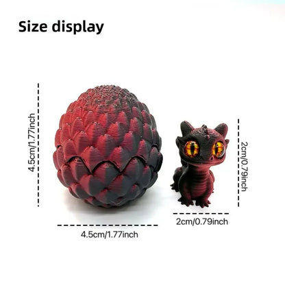 3D Printed Toys Artistic Dragon Egg Statue Small Hatching Dragon Figure Modern Home Decoration Miniature Desk Decor