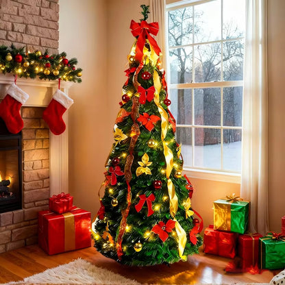 Foldable Pre-Decorated Pop-Up Christmas Tree