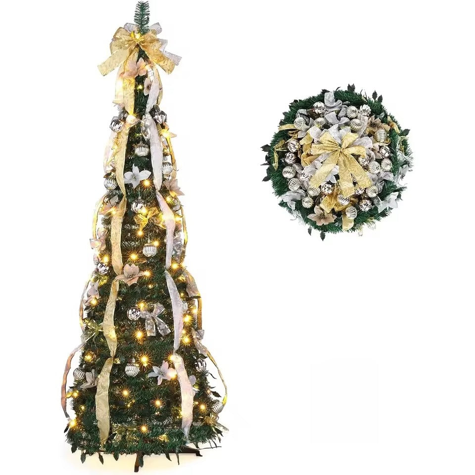 Foldable Pre-Decorated Pop-Up Christmas Tree